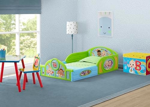 Delta Children CoComelon Green Room-in-a-Box Set: Bed, Table, Chair, Toy Box