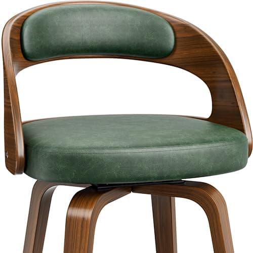 Mid Century Modern Black Swivel Bar Stool Set of 3, 26" Counter Height