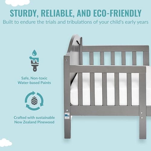 Dream On Me Portland 3-in-1 Convertible Toddler Bed, Steel Grey