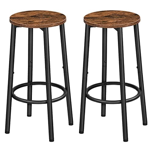 HOOBRO Rustic Brown Bar Stool Set, Kitchen & Dining Room BF03BY01