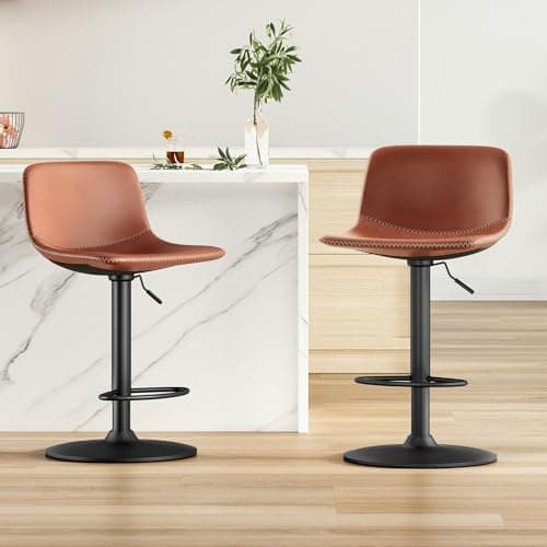 Mid Century Modern Swivel Bar Stools Set of 2 for Kitchen Island