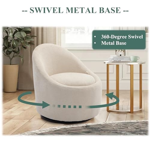 Beige Accent Chair Set of 2 with Hidden Storage
