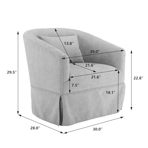 Modern Mint Green Swivel Accent Chair with Pillow