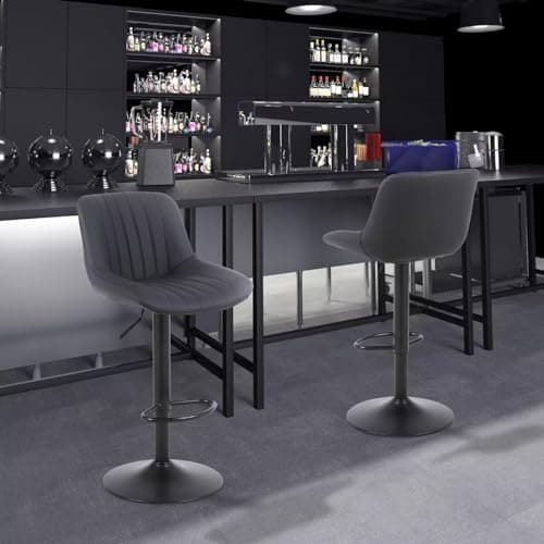 Modern Swivel Bar Stools Set of 4 for Kitchen Island - Black