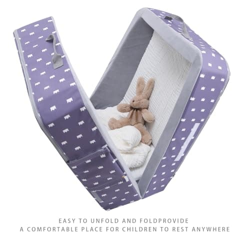 Mooedcoe Portable Foldable Toddler Travel Bed with Sides