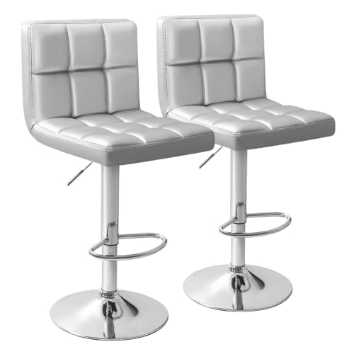 Homall Black PU Leather Adjustable Bar Stools for Kitchen Counter (Set of 2)