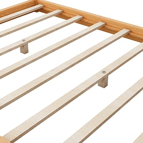 Merax Modern Queen Size Wood Canopy Bed - No Box Spring Needed/EasyAssembly