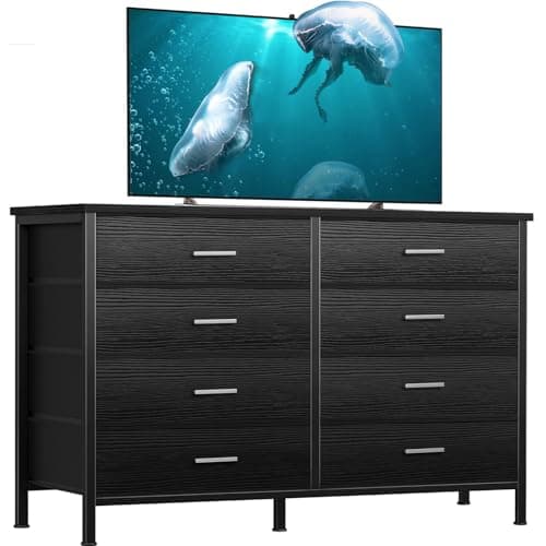 BOLUO Black 6-Drawer Dresser for Bedroom Modern Storage Closet
