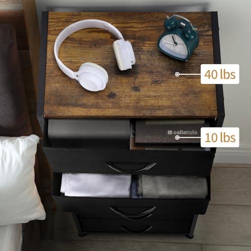 MOOACE Black Tall Dresser with 6 Drawers for Bedroom