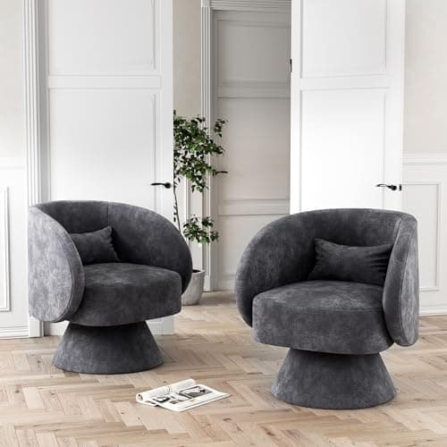 White Teddy Bear Boucle Sherpa Swivel Armchair, 360 Degree Spin for Living Room & Bedroom
