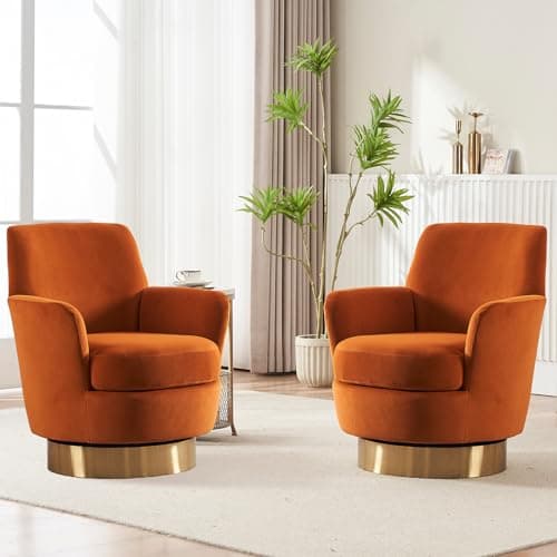 Modern White Teddy Upholstered Swivel Chair Set, 360 Degree Living Room Accent