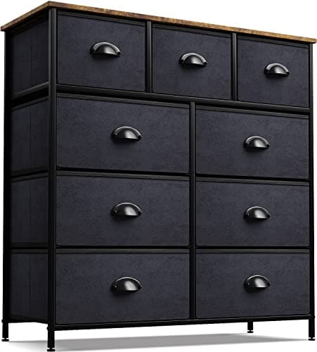 Sorbus Dark Grey Dresser with 8 Drawers for Bedroom Storage