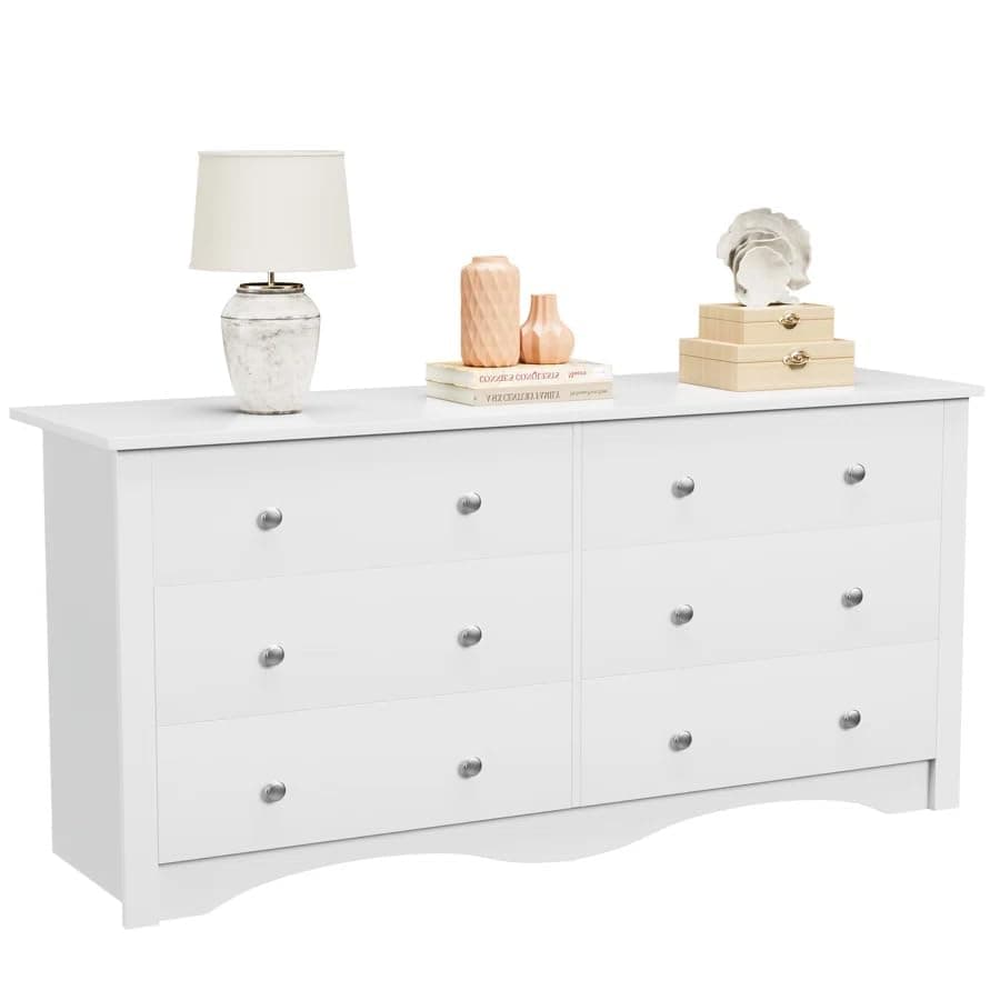 Homall Black 6 Drawer Wood Dresser for Bedroom & Living Areas