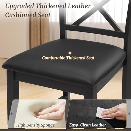 26" Rubber Wood Bar Stools, Set of 4, Black Classical X-Back