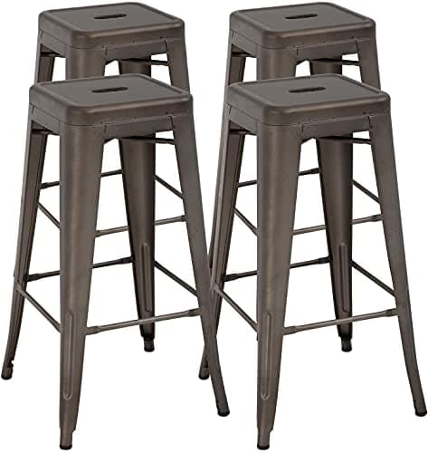 FDW Black Counter Height Bar Stool Set of 4 (24")