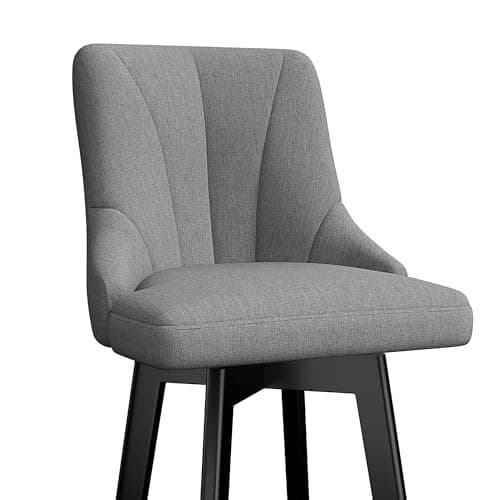 Fabric Swivel Bar Stools with Backs, 24 Counter Height Set of 2, Gray