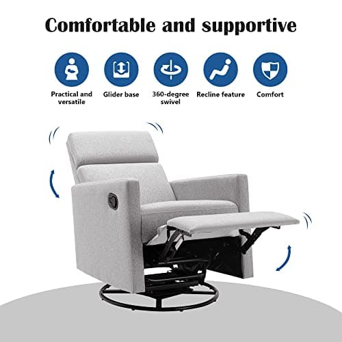 i-POOK 360 Degree Swivel Recliner Chair, Gray