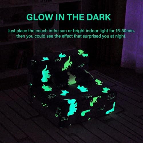 Glow Washable Kids Folding Sofa Bed - Toddler Nap Mat With Storage Bag