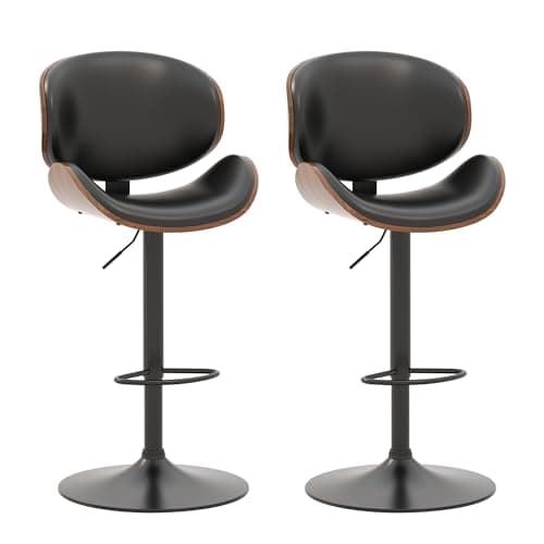 Set of 4 Swivel Adjustable Height Barstools with Footrest for Kitchen, Bar, Dining Room