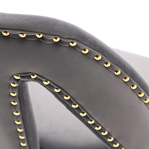 Modern Velvet Upholstered Barstools Set of 2 with Nailheads