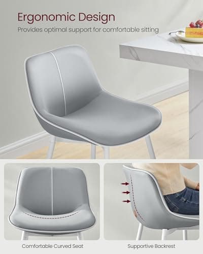 VASAGLE Dove Gray Counter Height Bar Stool Set of 2 ULBC088G01