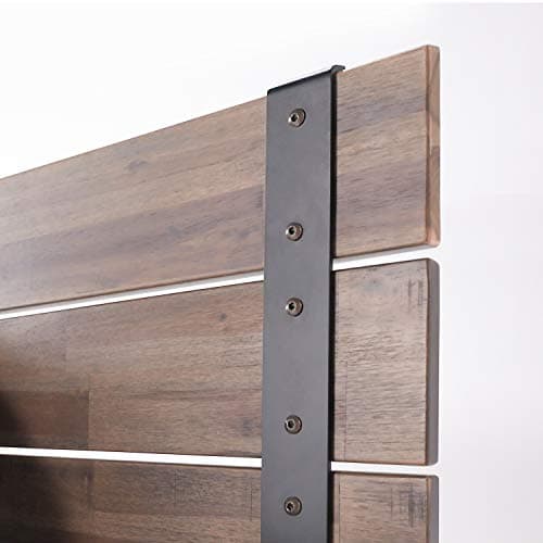 Zinus Brock Metal & Wood Platform Bed, Acacia Mattress Foundation, Queen
