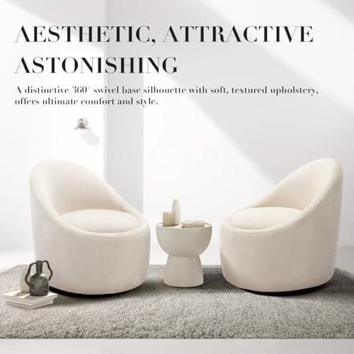 360° Swivel Chair with Hidden Storage - Beige