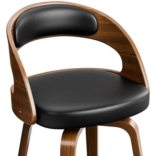 Mid Century Modern Black Swivel Bar Stool Set of 3, 26" Counter Height