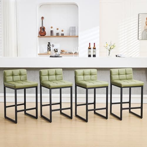 Avocado Green Counter Height Bar Stool Set (4Pcs 26")