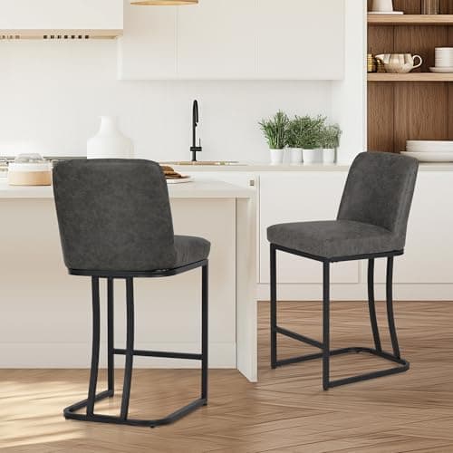 PHI VILLA Black Bar Stools Set of 4 for Kitchen Island