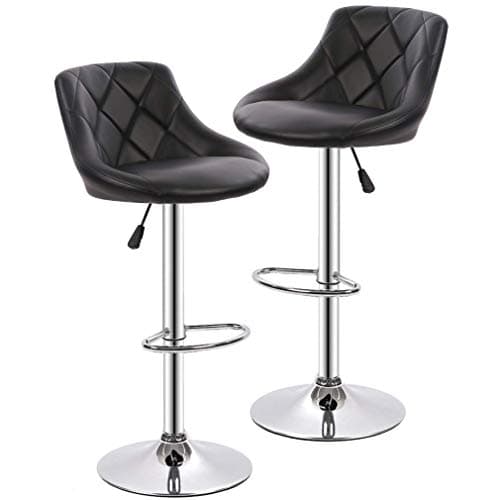 BestOffice Counter Height Bar Stool Set with Swivel PU Leather Back