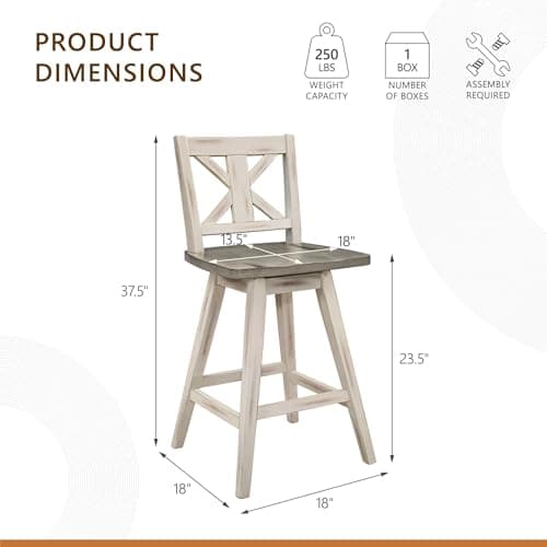 Homelegance Amsonia White Counter Height Swivel Barstool (Set of 2)