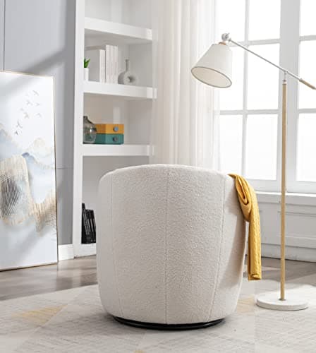 Modern Teddy Fabric Swivel Accent Chair for Nursery, Bedroom, Living Room, Hotel, and Office