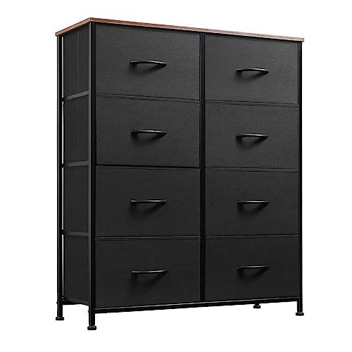 WLIVE Light Grey Tall Dresser with 8 Drawers & Fabric_bins