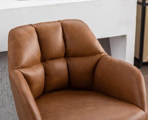 CIMOTA PU Brown Swivel Bar Stools Set of 2