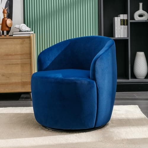 KIVENJAJA Teddy Sherpa Swivel Barrel Chair, Ivory, Modern Living Room Accent Chair