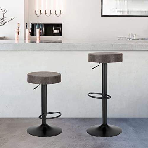 Finnhomy Counter Height Swivel Bar Stool Set with Footrest & Backless