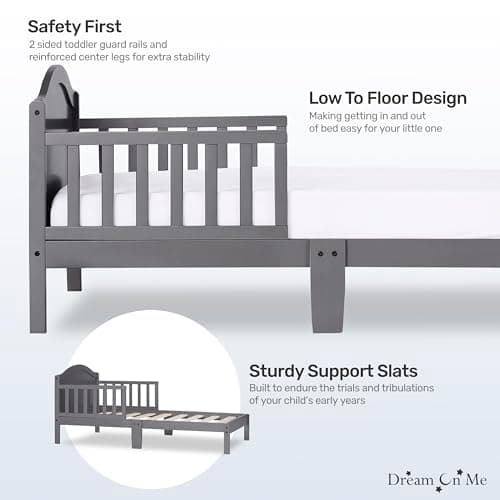 Dream On Me Steel Grey Sydneyside Toddler Bed Certified Safe