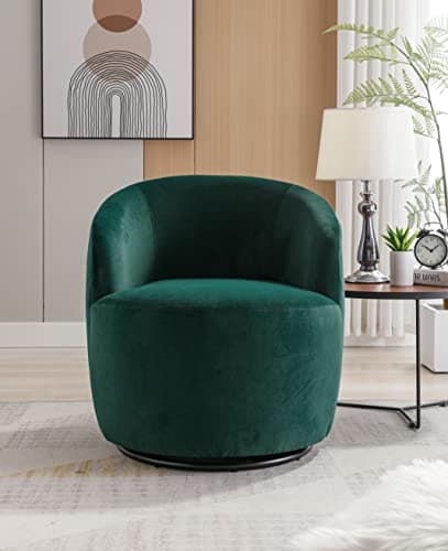 i-POOK Green 360 Degree Swivel Velvet Lounge Chair for Living Room