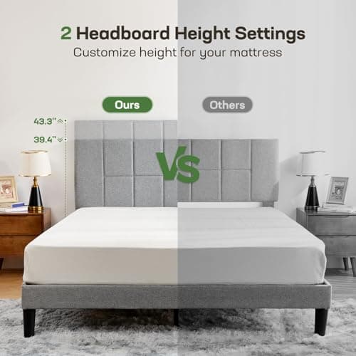 Marsail Queen Platform Bed, 1000 lbs Capacity, Storage, Easy Assembly