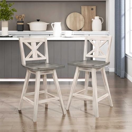 Homelegance Amsonia White Counter Height Swivel Barstool (Set of 2)