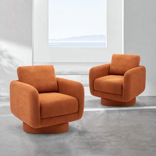 Modern 32 Swivel Accent Armchair for Living Room - White