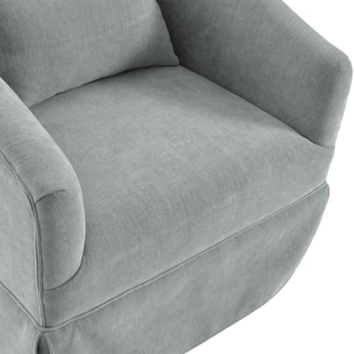 Modern Mint Green Swivel Accent Chair with Pillow