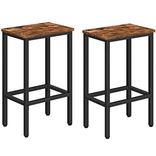 Rustic Brown Industrial Bar Stools, Set of 2 BAHR0101Z