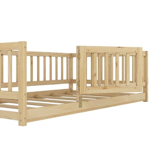 Montessori Safety Bed with Door & Slats for Twin Size Boys Girls