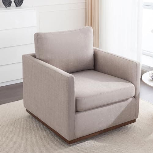30 Oversized Swivel Chair with Thick Seat Cushion in Yellow