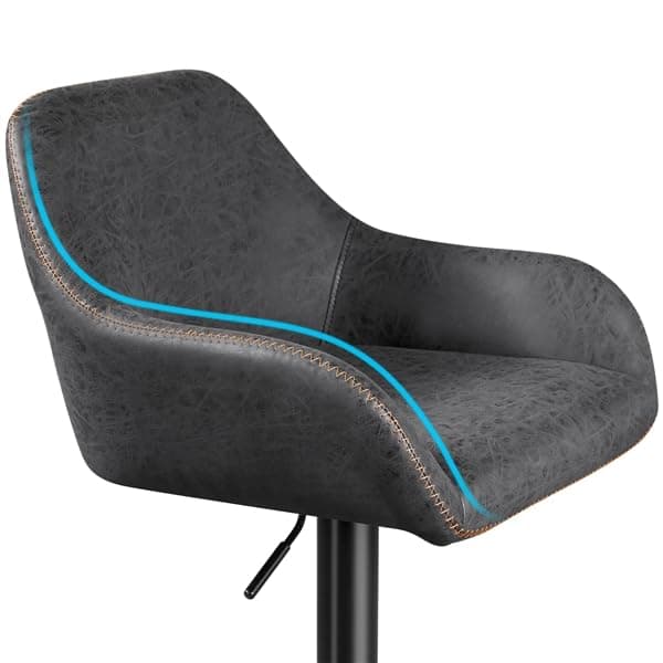 Yaheetech Brown PU Leather Swivel Bar Stool Set, Counter Height, 4 Pack