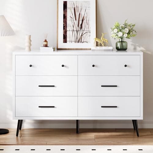 DWVO Grey 6 Drawer Dresser - Large Modern Wood Storage Chest