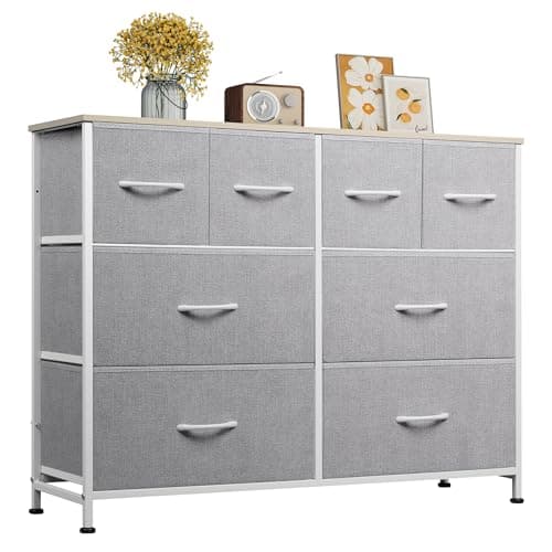 WLIVE Dark Grey 8 Drawer Dresser with Large Storage Unit