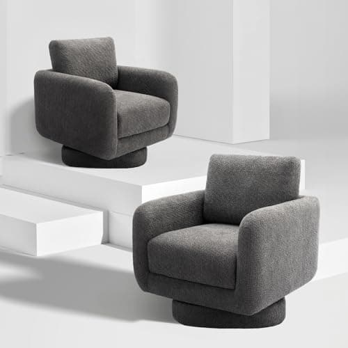Modern 32 Swivel Accent Armchair for Living Room - White